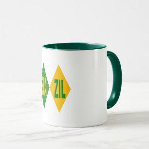 BRAZIL-groene witte mug Mok