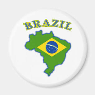BRAZIl kaart/vlag Magneet