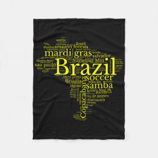 Brazil Map Brazilian Soccer Copacana Brasil Men Wo Fleece Deken