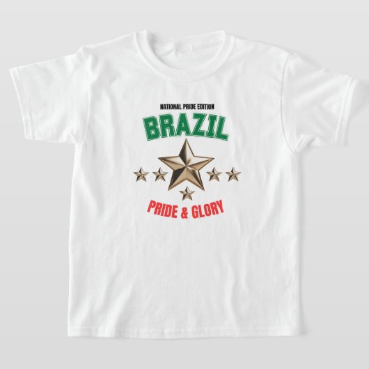 Brazil National Pride Edition Kids Basic T-Shirt (Poser)
