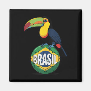 Brazil Pride Vlag Brasil Toekan Voetbal Bal Voetba Magneet