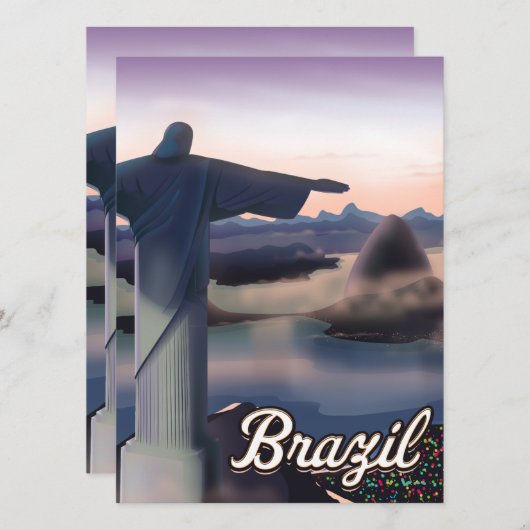 Brazil reisposter kunstprint. (Voorkant / Achterkant)