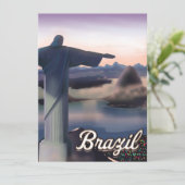 Brazil reisposter kunstprint. (Staand voorkant)