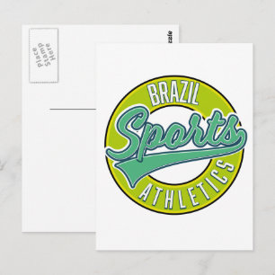 Brazil sport atletiek logo in een vintage stijl. briefkaart
