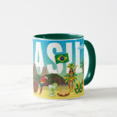 Brazil Travel Mug – Rio Carnival & Landmarks (Devant droit)