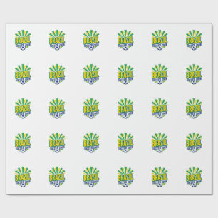 Brazil Voetbal 2026 Voetbal Vet Land Typografie Cadeaupapier