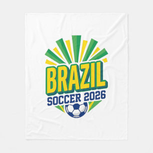 Brazil Voetbal 2026 Voetbal Vet Land Typografie Fleece Deken