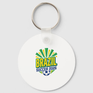 Brazil Voetbal 2026 Voetbal Vet Land Typografie Sleutelhanger