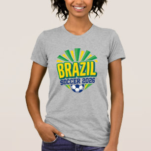 Brazil Voetbal 2026 Voetbal Vet Land Typografie T-shirt