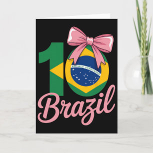 Braziliaans 10-jarig verjaardagsoutfit met roze st kaart
