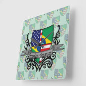 Braziliaans-Amerikaanse vlag Vierkante Klok (Hoek)