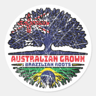 Braziliaans - Australische Australië - boomstammen Ronde Sticker
