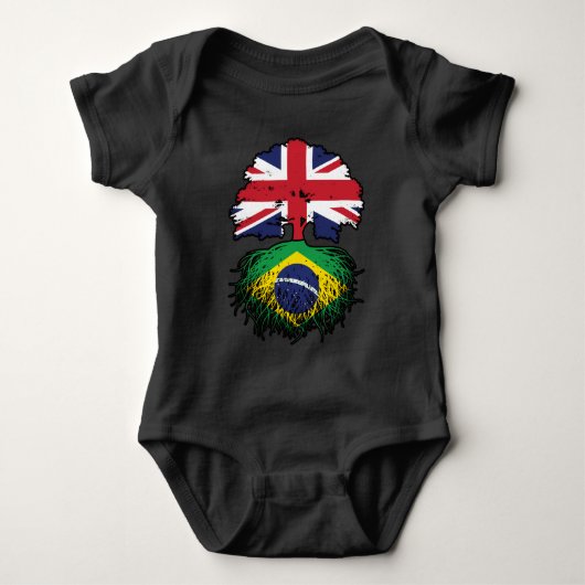 Braziliaans Brits - Brits - Bergoldvlag Romper (Voorkant)