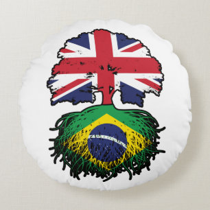 Braziliaans Brits - Brits - Bergoldvlag Rond Kussen