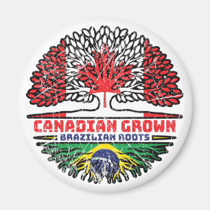 Braziliaans - Canadese Canadese vlag voor boomstam Magneet