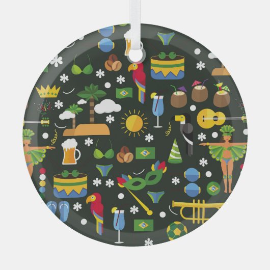 Braziliaans carnaval, platte textuur. glas ornament (Voorkant)