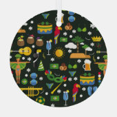 Braziliaans carnaval, platte textuur. glas ornament (Achterkant)