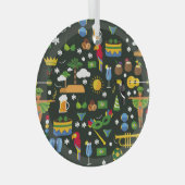 Braziliaans carnaval, platte textuur. glas ornament (Voorkant Rechts)