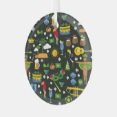 Braziliaans carnaval, platte textuur. glas ornament (Voorkant links)