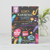 Braziliaans Carnaval Thema Uitnodiging Design (Staand voorkant)