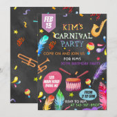 Braziliaans Carnaval Uitnodiging Ontwerp (Voorkant / Achterkant)