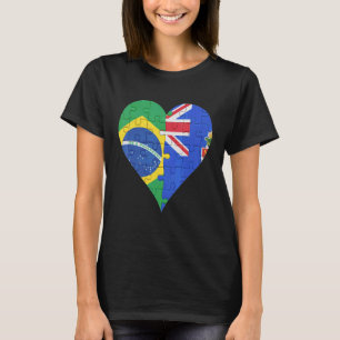 Braziliaans Caymanian Flag Heart T-shirt