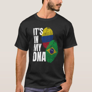 Braziliaans en Colombiaans DNA Mix Vlag Erfgoed T-shirt