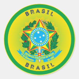 Braziliaans Erfgoed Embleem Ronde Sticker