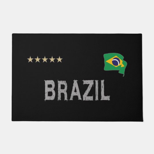 Braziliaans Football Ventilatorhart Shirt Deurmat (Voorkant)