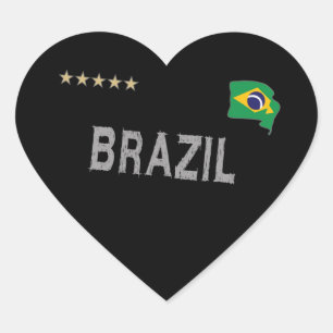 Braziliaans Football Ventilatorhart Shirt Hart Sticker