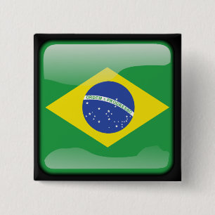Braziliaans gepolijst vierkante button 5,1 cm
