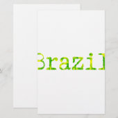 Braziliaans groen en geel lettertype briefpapier (Voorkant / Achterkant)