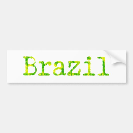 Braziliaans groen en geel lettertype bumpersticker (Voorkant)