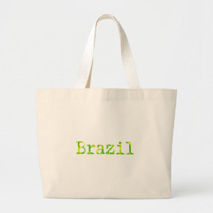 Braziliaans groen en geel lettertype grote tote bag