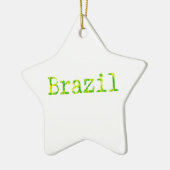 Braziliaans groen en geel lettertype keramisch ornament (Links)