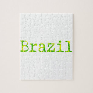 Braziliaans groen en geel lettertype legpuzzel