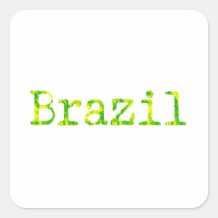 Braziliaans groen en geel lettertype sticker