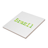 Braziliaans groen en geel lettertype tegeltje (Zijkant)