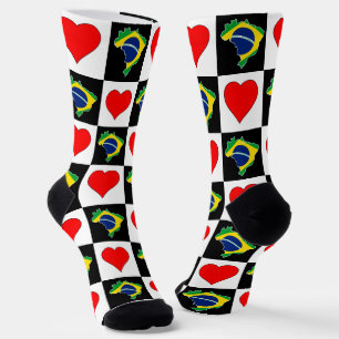 Braziliaans Heart Pattern Braziliaanse nationale v Sokken