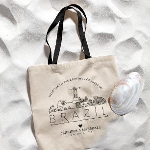 Braziliaans huwelijk   Stijlvolle Skyline Canvas t Tote Bag