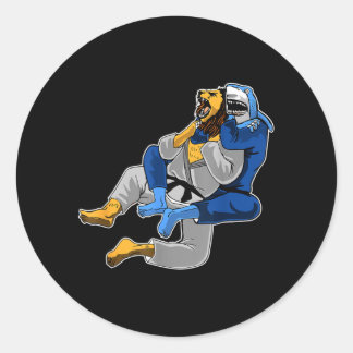 Braziliaans Jiu Jitsu Haai Leeuw Ronde Sticker