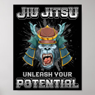 Braziliaans Jiu Jitsu MMA en Grappling BJJ Samurai Poster