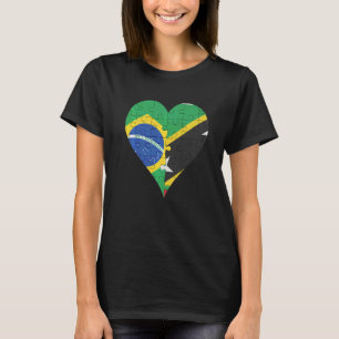 Braziliaans Kittian Flag Heart T-shirt