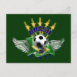 Braziliaans logo embleem 5 ster voor donkere cadea briefkaart