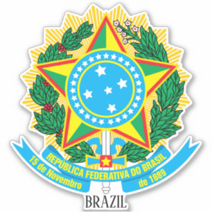 Braziliaans nationaal wapenschild sticker