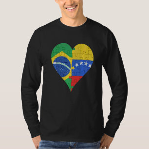 Braziliaans Venezolaans vlaggenstaathart T-shirt