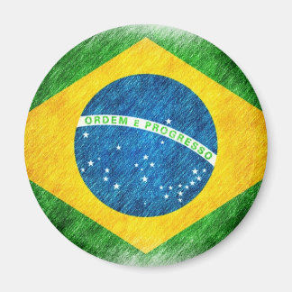 Braziliaans_Vlag_Potlood_Schilderen Magneet
