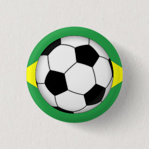 Braziliaans Vlag Voetbal Pin-Back Button Badges