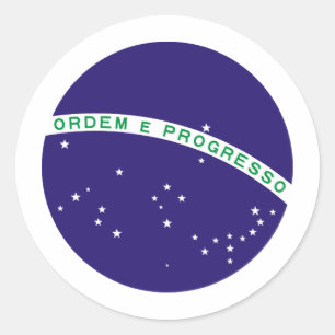 Braziliaans Vlaggencentrum Orb Ronde Sticker