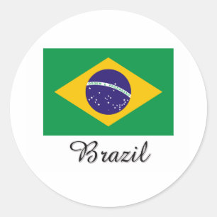 Braziliaans vlaggenontwerp ronde sticker
